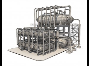 industrial oil refinery 1 3Dモデル