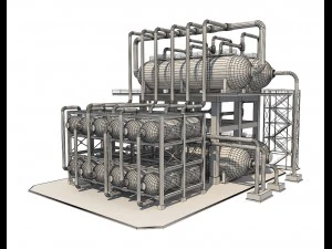industrial oil refinery 1 3D Model