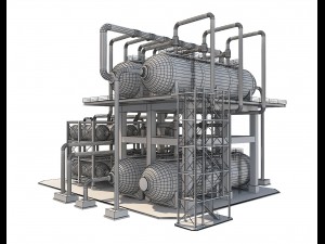 industrial oil refinery 1 3Dモデル