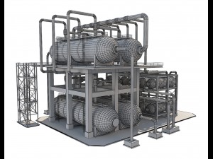 industrial oil refinery 1 3Dモデル