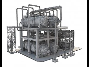 industrial oil refinery 1 3D Model