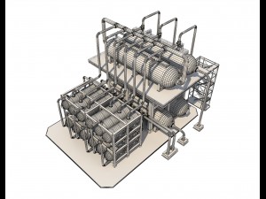 industrial oil refinery 1 3Dモデル