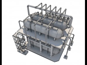 industrial oil refinery 1 3Dモデル