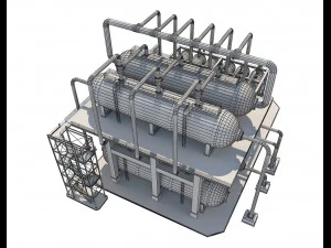 industrial oil refinery 1 3D Model