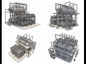 industrial oil refinery 1 3Dモデル