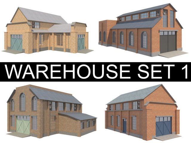 warehouse set 1 3D Model .c4d .max .obj .3ds .fbx .stl .blend 