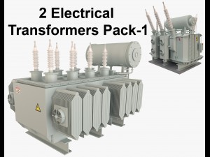 2 electrical transformers pack1 3D मॉडल