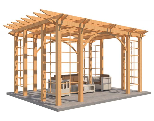 pergola 1 3D Model .c4d .max .obj .3ds .fbx .stl .blend 
