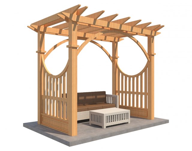 pergola 2 3D Model .c4d .max .obj .3ds .fbx .stl .blend 