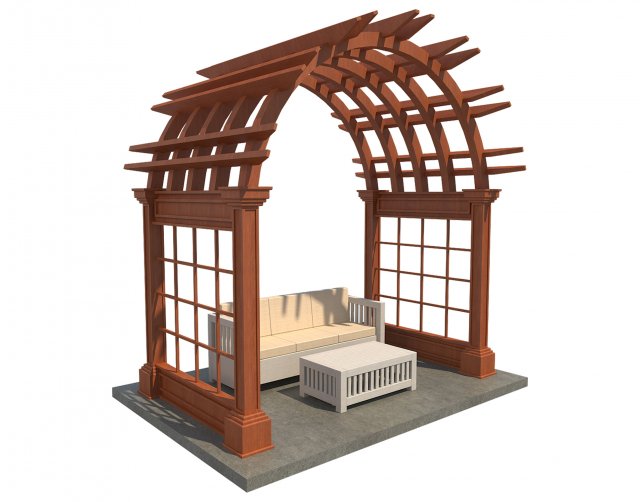 pergola 4 3D Model .c4d .max .obj .3ds .fbx .stl .blend 
