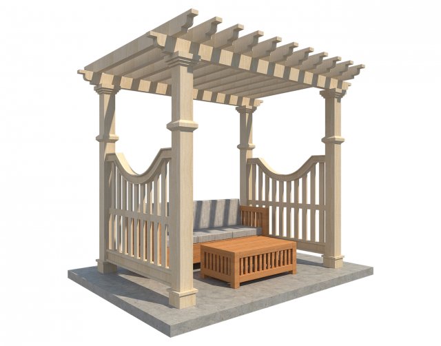 pergola 6 3D Modell .c4d .max .obj .3ds .fbx .stl .blend