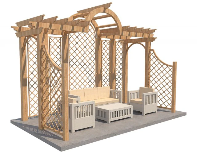 pergola 8 3D Model .c4d .max .obj .3ds .fbx .stl .blend
