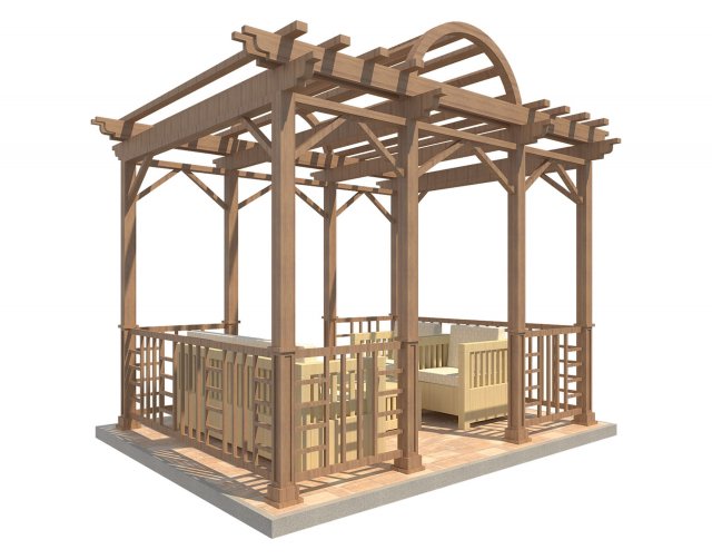 pergola 15 3D Модель .c4d .max .obj .3ds .fbx .stl .blend 