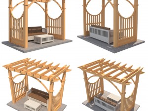 4 pergolas set 2 3D मॉडल