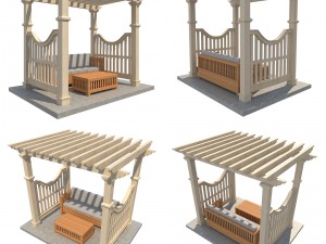 4 pergolas set 2 3D मॉडल