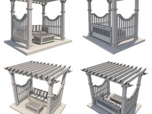 4 pergolas set 2 3D मॉडल