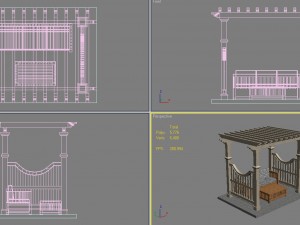 4 pergolas set 2 3D मॉडल