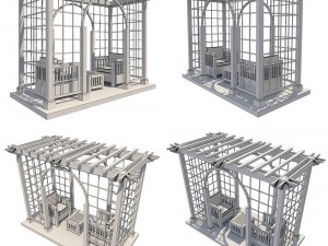 4 pergolas set 2 3D मॉडल