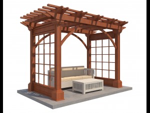 4 pergolas set 3 3D मॉडल