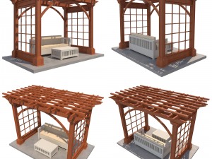4 pergolas set 3 3D मॉडल