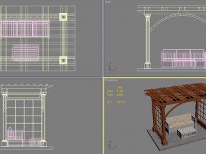 4 pergolas set 3 3D मॉडल