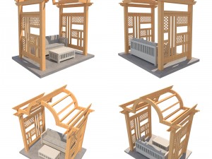 4 pergolas set 3 3D मॉडल