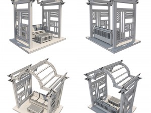 4 pergolas set 3 3D मॉडल