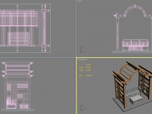 4 pergolas set 3 3D मॉडल
