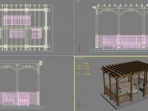 4 pergolas set 3 3D मॉडल