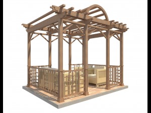 4 pergolas set 3 3D मॉडल