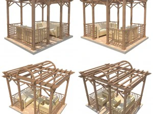 4 पेर्गोलस सेट 3 3D मॉडल