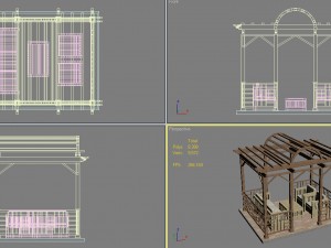4 pergolas set 3 3D मॉडल