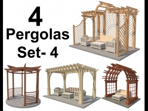 4 pergolas set 4 3D मॉडल