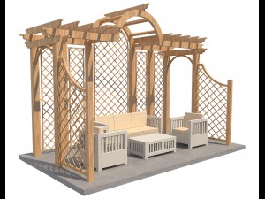 4 pergolas set 4 3D-Modell