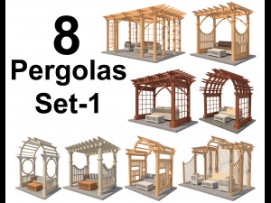 8 pergolas set 1 3D मॉडल