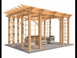 8 pergolas set 1 3D Model