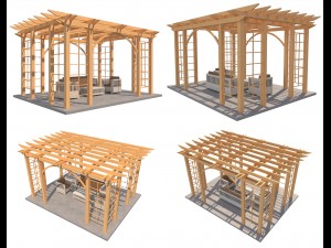 8 pergolas set 1 Model 3D