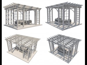 8 pergolas set 1 Model 3D