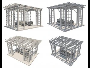 8 pergolas set 1 3D Model