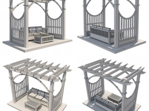 8 pergolas set 1 Model 3D