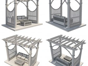 8 pergolas set 1 3D Model