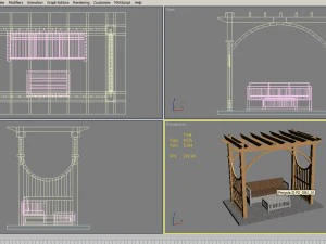 8 pergolas set 1 3D Model