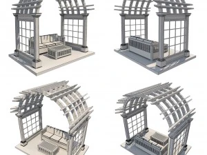 8 pergolas set 1 3D Model