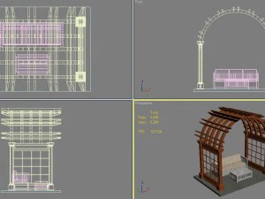 8 pergolas set 1 3D Model