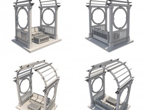 8 pergolas set 1 Model 3D