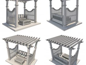 8 pergolas set 1 3D Model