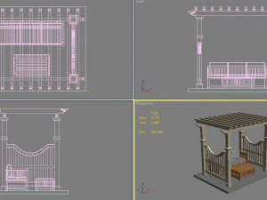 8 pergolas set 1 3D Model