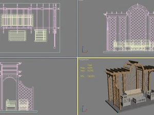 8 pergolas set 1 3D Model
