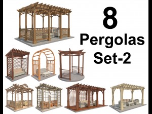 8 pergolas set 2 3D मॉडल