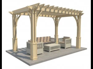 8 pergolas set 2 3D Model